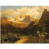 Image 1 : August Leu, Oil on canvas, View of an Alpine Mt.