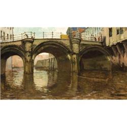 FRANS SMEERS View of the Canal Oil on canvas