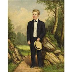 WILLIAM AIKEN WALKER Portrait of Boy Oil on