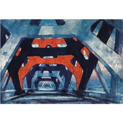 JAMES PENNEY Bridge Structure, circa 1961 Oil on