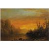 Image 1 : Hudson River School Sunset behind the Cliffs Oil