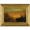 Image 3 : Hudson River School Sunset behind the Cliffs Oil
