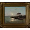 Image 4 : SYDNEY M. LAURENCE Cabin at Sunset Oil on canvas
