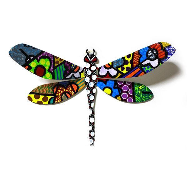 Patricia Govezensky- Original Painting on Cutout Steel "Dragonfly CXXV"