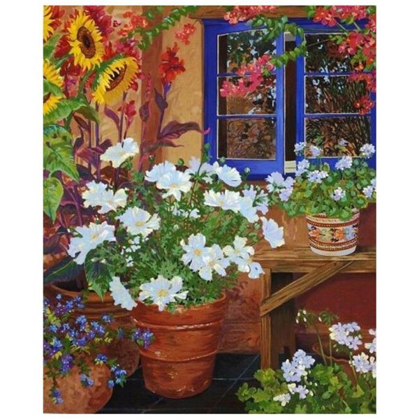 John Powell, "Blue Window" Limited Edition on Canvas, Numbered 13/95 and Hand Signed with Letter of 