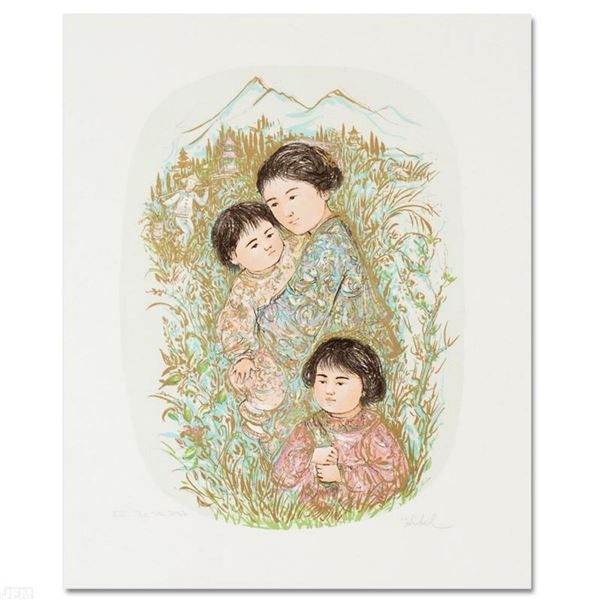 "Leaving the Garden" Limited Edition Lithograph by Edna Hibel, Numbered and Hand Signed with Certifi