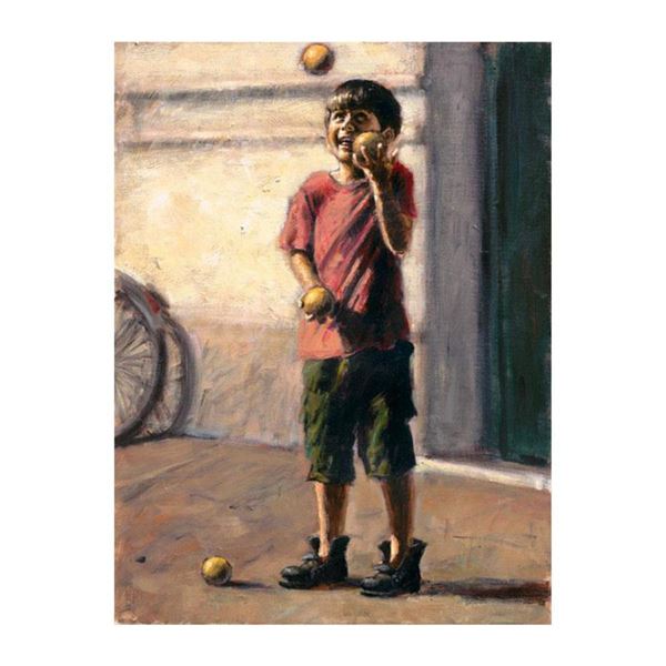 Fabian Perez, "Alegria II" Hand Textured Limited Edition Giclee on Canvas. Hand Signed and Numbered 