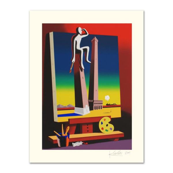 Mark Kostabi, "Loophole With A View" Limited Edition Serigraph, Numbered and Hand Signed with Certif