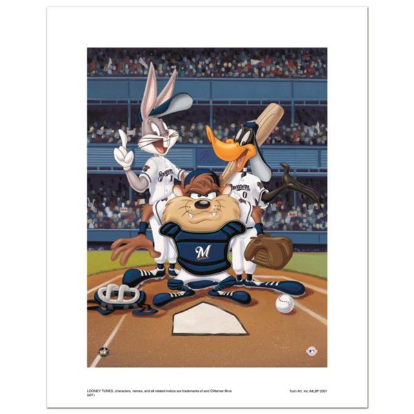 "At the Plate (Brewers)" Numbered Limited Edition Giclee from Warner Bros. with Certificate of Authe