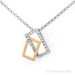 Jewelry Pendant 0.12 & Diamond 14K White Gold