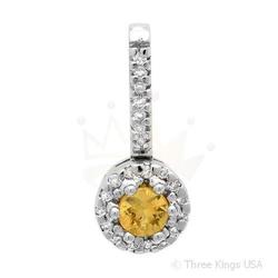 Pendant 0.37 ctw Yellow Sapphire & Diamond 14K W Gold