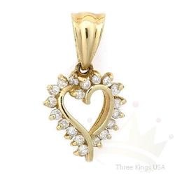 Fine Jewelry .30 ctw Diamond Heart Pendant 14K Y Gold