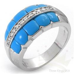 Ring 0.17 ctw Topaz Quartz & Diamond 14K White Gold