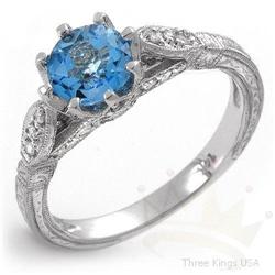 Jewelry 1.20 ctw Topaz & Diamond 14K White Gold