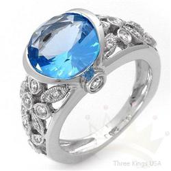 Ring 4.13 ctw Topaz & Diamond 18K White Gold