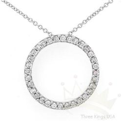Circle of life .42 ctw Diamond Necklace 14KW Gold