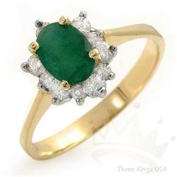 Jewelry 1.45 ctw Emerald & Diamond Ring 14K Gold