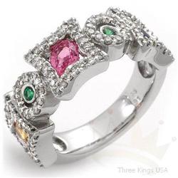 Jewelry 1.94 ctw Semi-precious & Diamond Ring 14K Gold