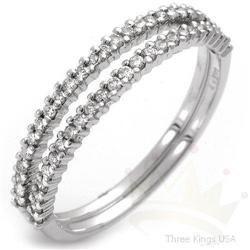 Set of 2 Anniversary .16ctw Diamond Ring 14K White Gold