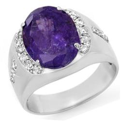 Jewelry 9.70ctw Tanzanite & Diamond Men's Ring 14K Gold