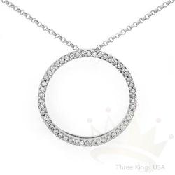 Circle of life .26 ctw Diamond Necklace 14KW Gold