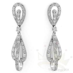 Modern Style .50 ctw Diamond Earrings 14K W Gold