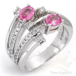 Ring 1.17 ctw Pink Sapphire & Diamond 14K White Gold