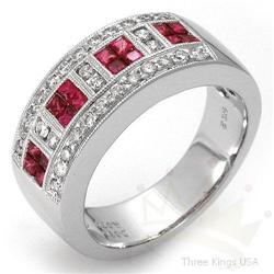 Ring 1.1 ctw Ruby & Diamond 14K White Gold