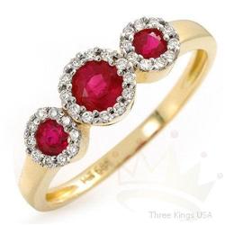 Jewelry 1.01 ctw Ruby & Diamond 14K Yellow Gold