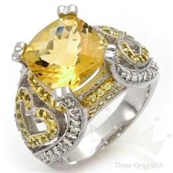 Jewelry 3.70 ctw Citrine & Diamond Ring 14KT gold