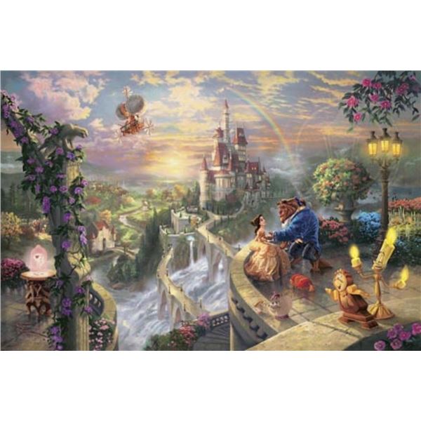 Beauty and the Beast Falling in Love by Thomas Kinkade