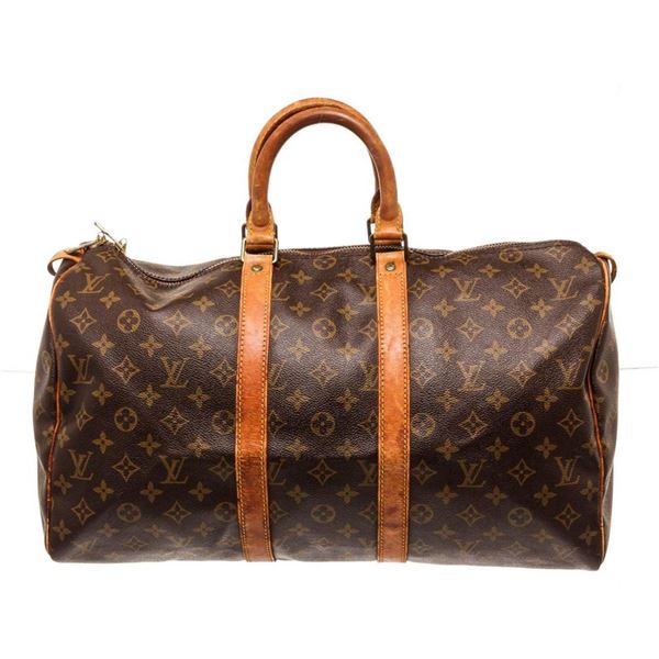 Louis Vuitton Brown Monogram Keepall 45cm Travel Bag