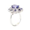 Image 4 : 5.95 ctw Tanzanite, Sapphire, and Diamond Ring - 14KT White Gold