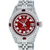 Image 1 : Rolex Ladies Stainless Steel 26MM Red Diamond Lugs 26MM Datejust Wristwatch