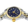 Image 3 : Rolex Ladies 2 Tone Blue Roman Fluted Date Jubilee Band Wristwatch