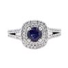 Image 2 : 2.11 ctw Sapphire and Diamond Ring - 14KT White Gold