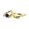 Image 4 : 1.04 ctw Blue Sapphire And Diamond Ring And Band - 14KT Yellow Gold