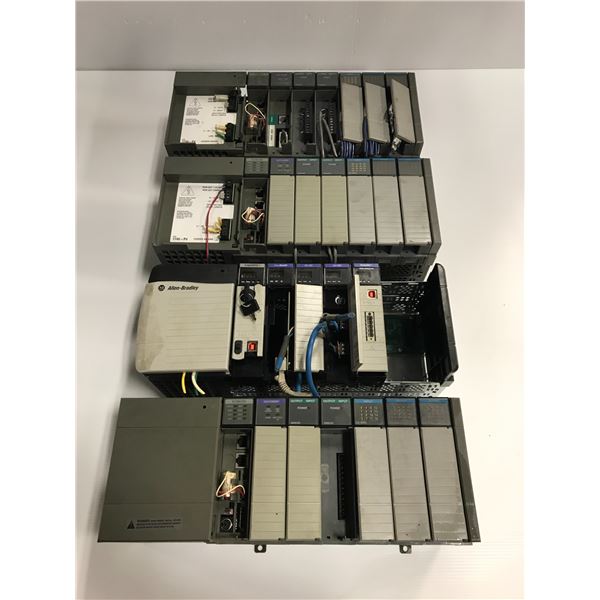 Lot of (4) Allen Bradley Racks With Modules