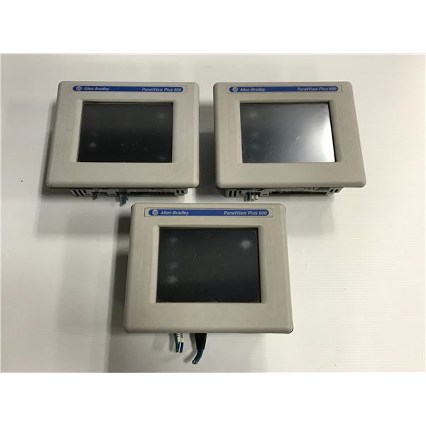 (3) Allen Bradley Panelview Plus 600 Screens