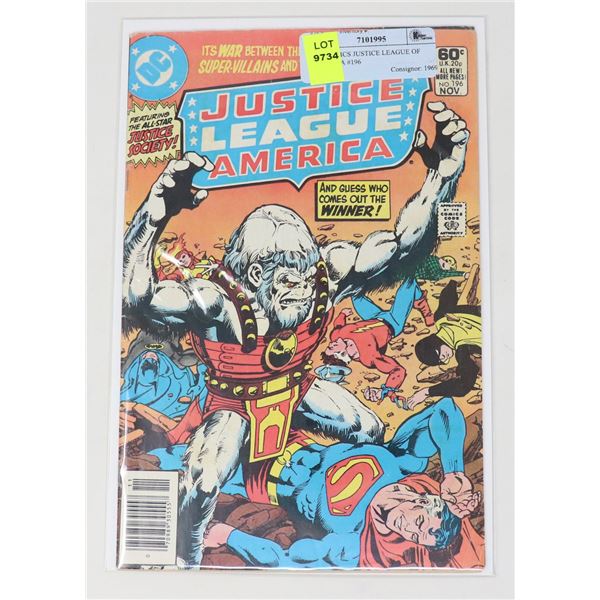 DC COMICS JUSTICE LEAGUE OF AMERICA #196