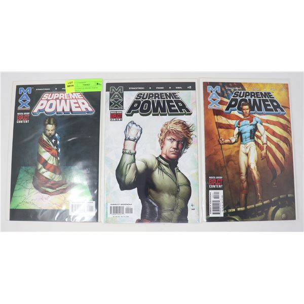 MAX COMICS SUPREME POWER ISSUES #1-3