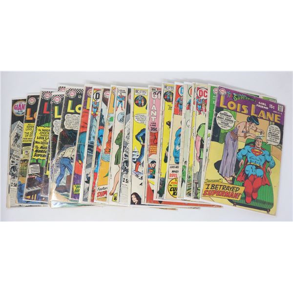BOX WITH 21 VINTAGE SUPERMAN LOIS LANE COMICS