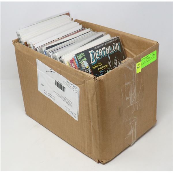 BOX WITH 80-100 ASSORTED COMICS