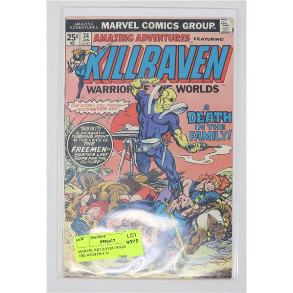 MARVEL KILLRAVEN WARRIOR OF THE WORLDS # 34
