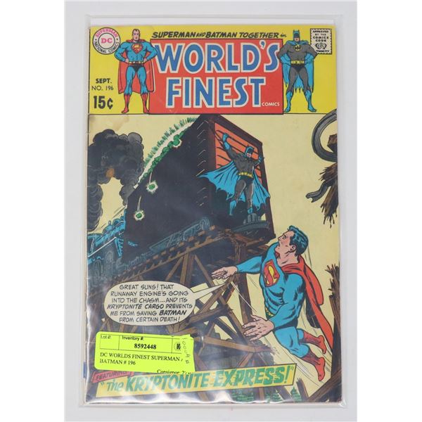 DC WORLDS FINEST SUPERMAN AND BATMAN # 196