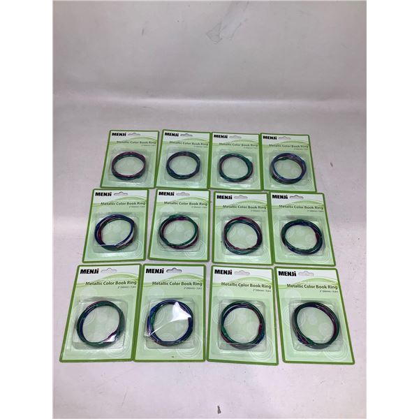 Menji Metallic Color Book Ring Lot Of 12