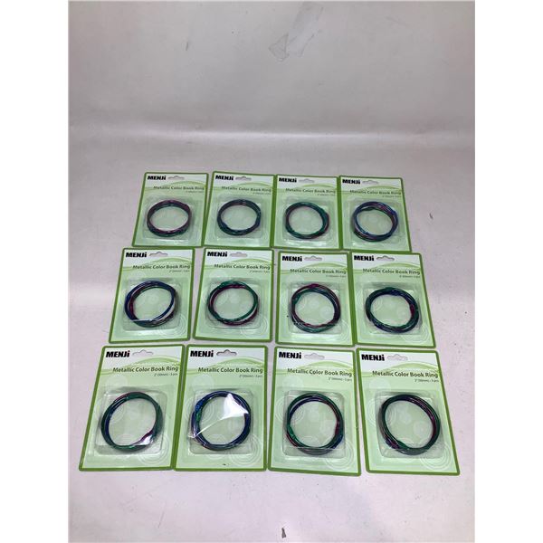 Menji Metallic Color Book Ring Lot Of 12