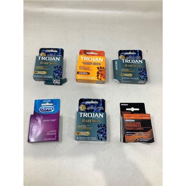 Assorted Condoms Lot Of 6