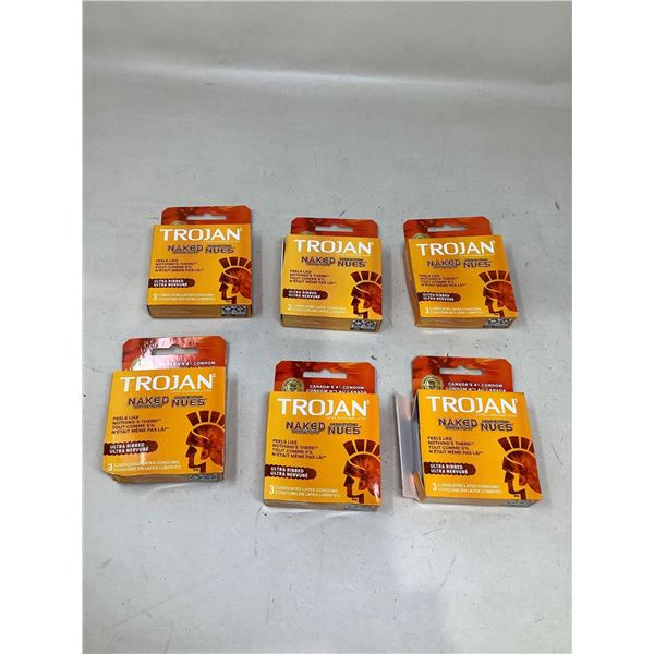 Trojan Condoms Naked Sensation Lot Of 6