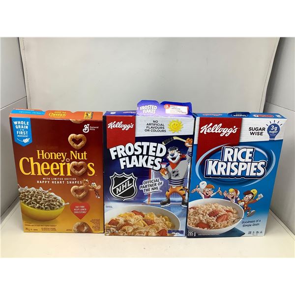 Assorted Cereal Lot Of 3